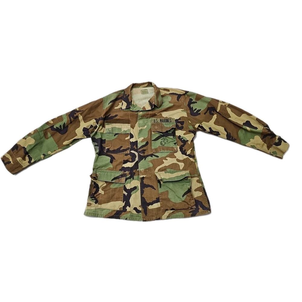 U.S.MARINES CAMOUFLAGE CAMO JACKET SIZE SMALL Sz Medium Elbow Patches Pockets